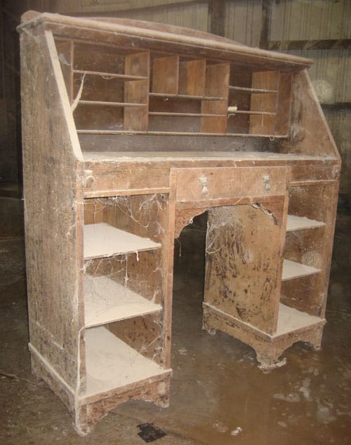 Before furniture restoration and French polishing